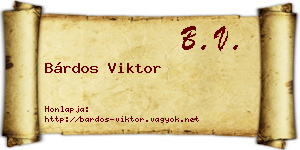 Bárdos Viktor névjegykártya
